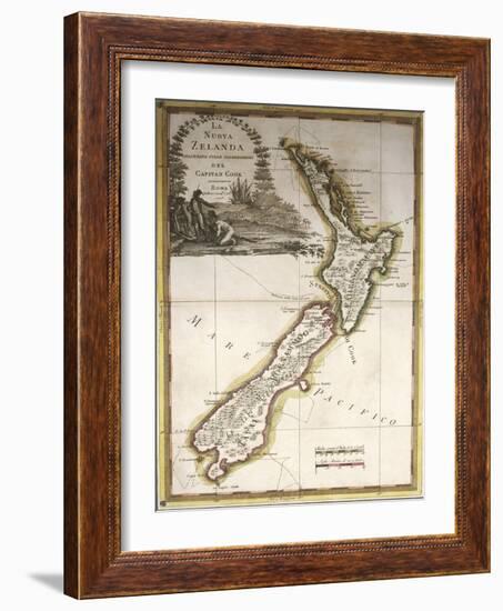 Map of New Zealand-null-Framed Giclee Print