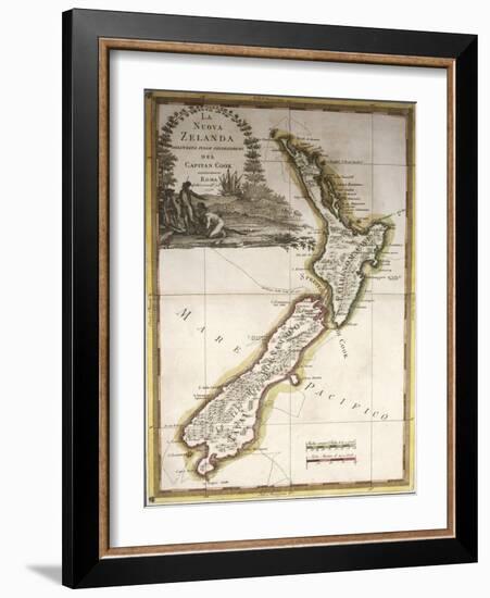 Map of New Zealand-null-Framed Giclee Print