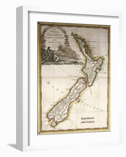 Map of New Zealand-null-Framed Giclee Print