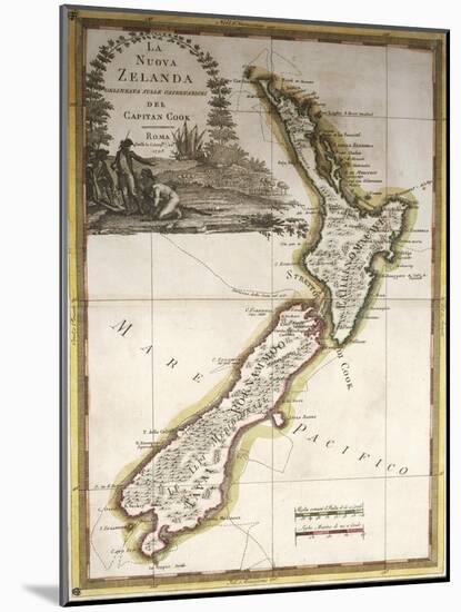 Map of New Zealand-null-Mounted Giclee Print