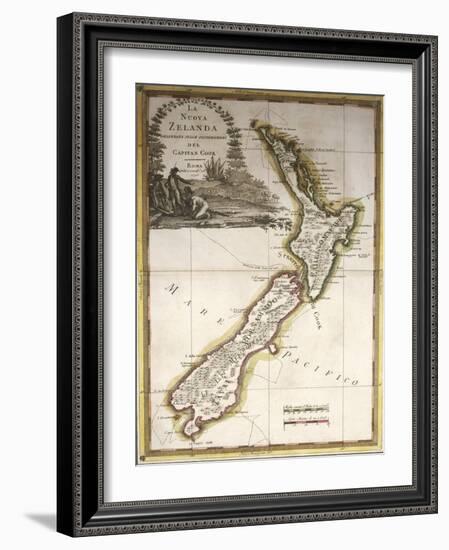 Map of New Zealand-null-Framed Giclee Print