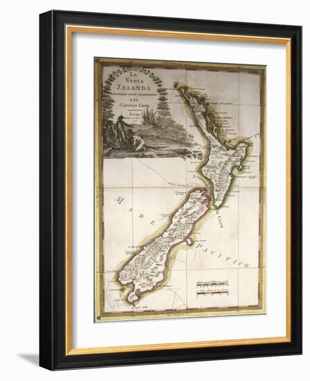 Map of New Zealand-null-Framed Giclee Print