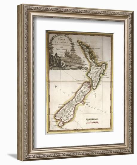 Map of New Zealand-null-Framed Giclee Print