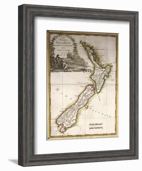 Map of New Zealand-null-Framed Giclee Print