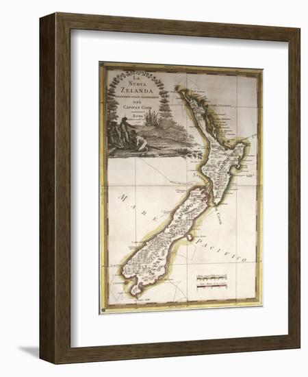 Map of New Zealand-null-Framed Giclee Print