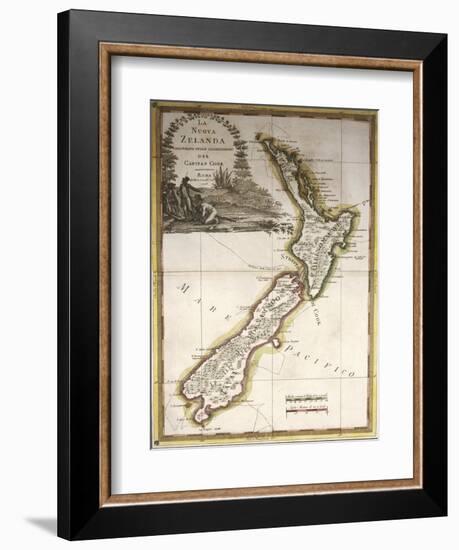 Map of New Zealand-null-Framed Giclee Print