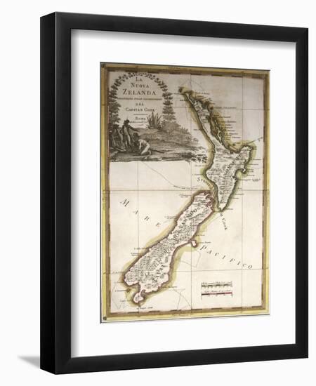 Map of New Zealand-null-Framed Giclee Print