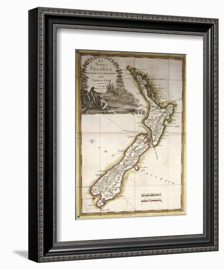 Map of New Zealand-null-Framed Giclee Print