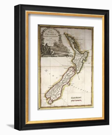 Map of New Zealand-null-Framed Giclee Print