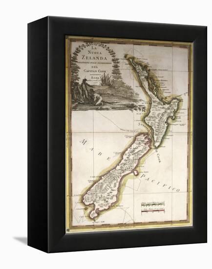 Map of New Zealand-null-Framed Premier Image Canvas