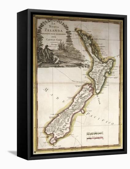 Map of New Zealand-null-Framed Premier Image Canvas