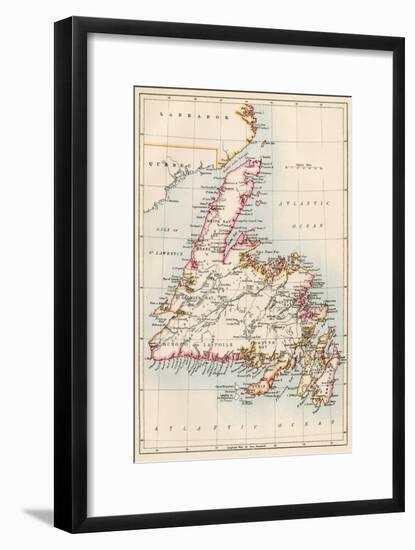 Map of Newfoundland, Canada, 1870s-null-Framed Giclee Print
