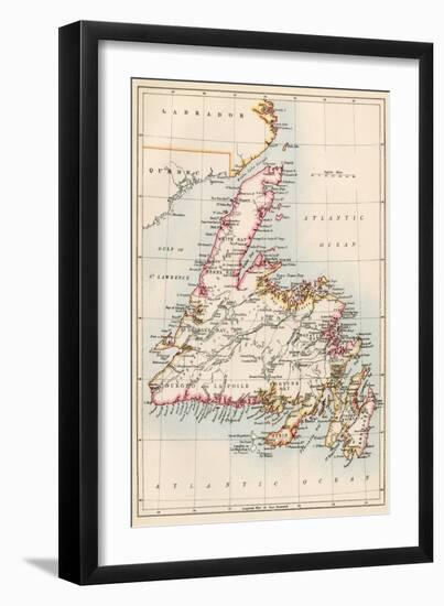 Map of Newfoundland, Canada, 1870s--Framed Giclee Print