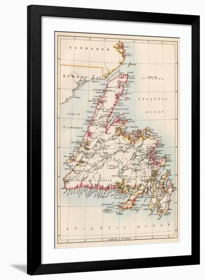 Map of Newfoundland, Canada, 1870s-null-Framed Giclee Print