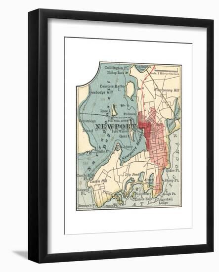 Map of Newport (C. 1900), Maps-Encyclopaedia Britannica-Framed Giclee Print