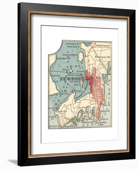 Map of Newport (C. 1900), Maps-Encyclopaedia Britannica-Framed Giclee Print