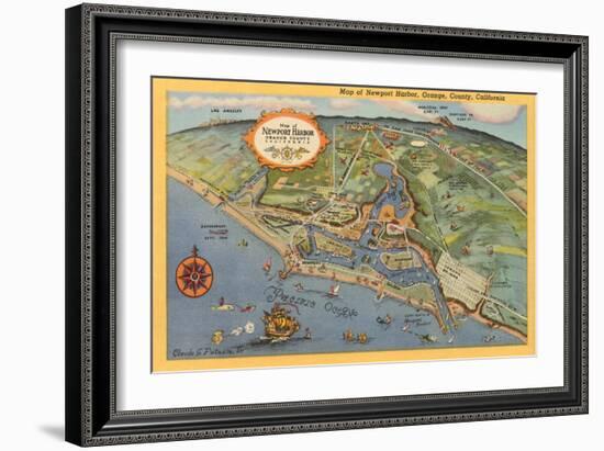 Map of Newport Harbor-null-Framed Art Print