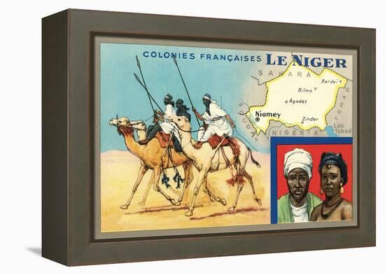 Map of Niger-null-Framed Stretched Canvas