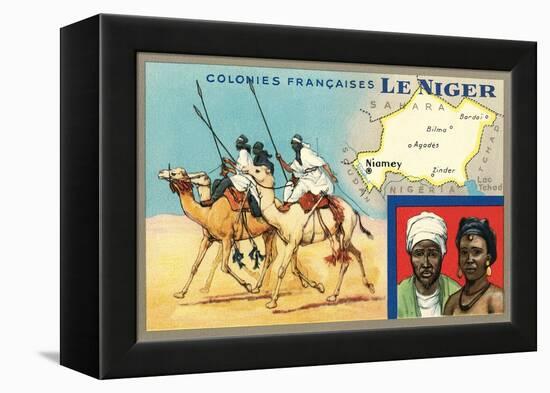 Map of Niger-null-Framed Stretched Canvas