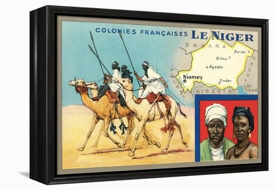 Map of Niger-null-Framed Stretched Canvas