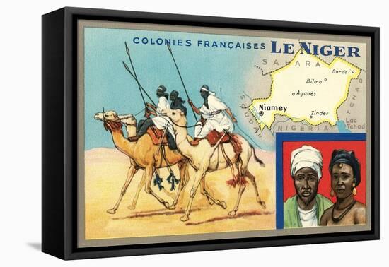 Map of Niger-null-Framed Stretched Canvas