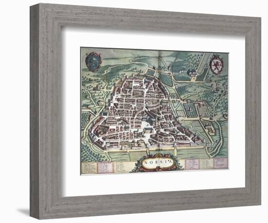 Map of Norcia, from Theatrum Civitatum Et Admirandorum Italiae-Joan Blaeu-Framed Giclee Print