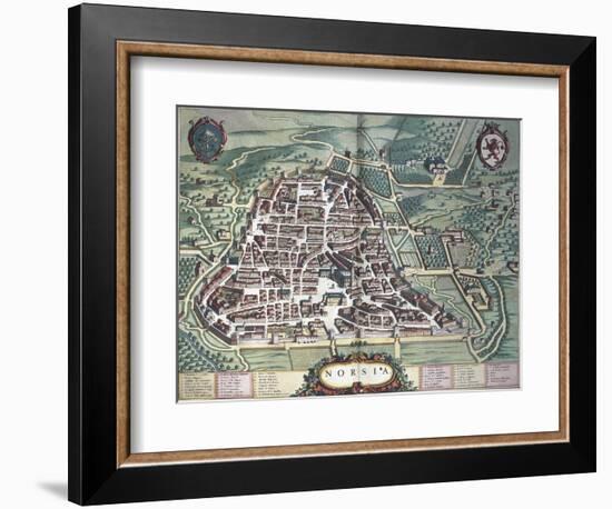 Map of Norcia, from Theatrum Civitatum Et Admirandorum Italiae-Joan Blaeu-Framed Giclee Print