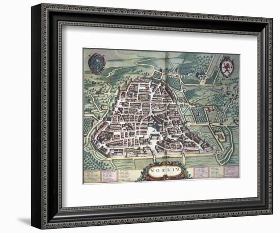 Map of Norcia, from Theatrum Civitatum Et Admirandorum Italiae-Joan Blaeu-Framed Giclee Print