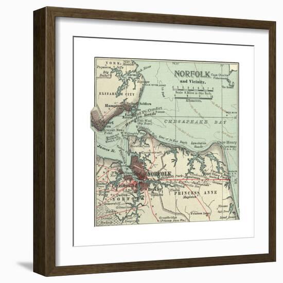 Map of Norfolk-Encyclopaedia Britannica-Framed Giclee Print