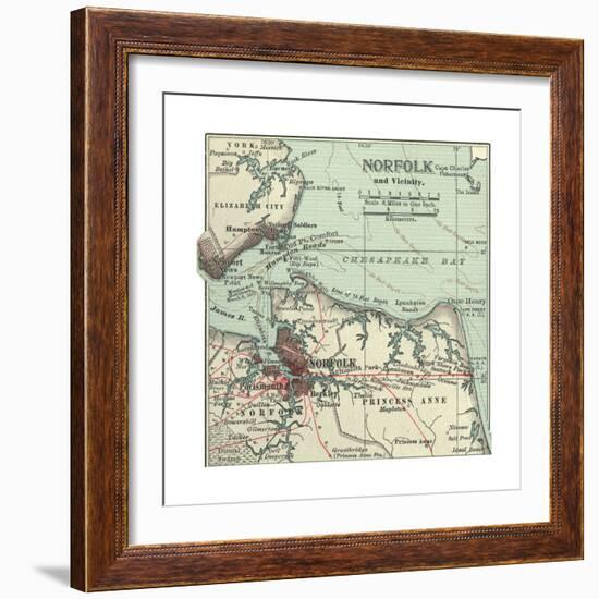 Map of Norfolk-Encyclopaedia Britannica-Framed Giclee Print