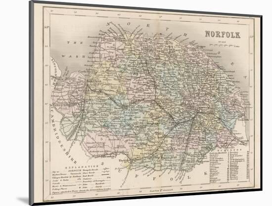 Map of Norfolk-James Archer-Mounted Photographic Print