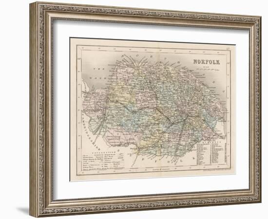 Map of Norfolk-James Archer-Framed Art Print