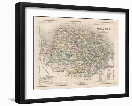 Map of Norfolk-James Archer-Framed Art Print