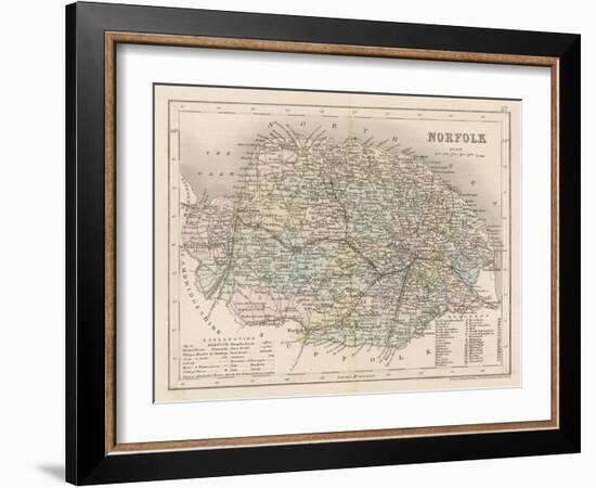 Map of Norfolk-James Archer-Framed Art Print