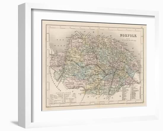 Map of Norfolk-James Archer-Framed Art Print