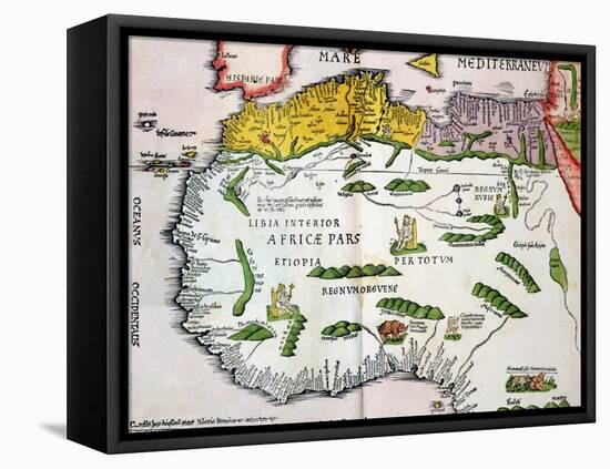 Map of North Africa and West Africa, Published in Strasbourg in 1522-Ptolemy-Framed Premier Image Canvas