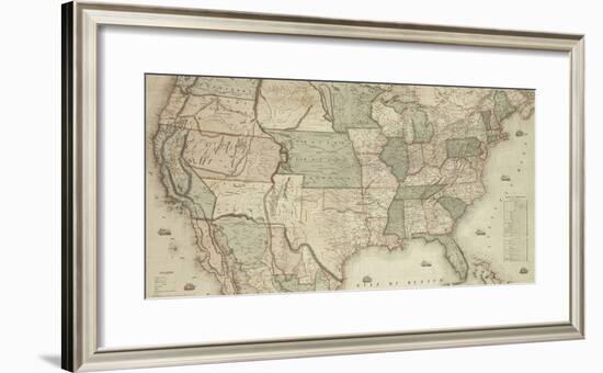 Map of North America, 1853 - Detail-Jacob Monk-Framed Giclee Print