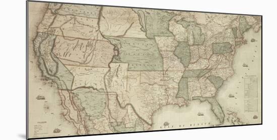 Map of North America, 1853 - Detail-Jacob Monk-Mounted Giclee Print