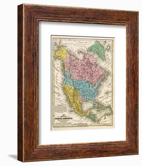 Map of North America, c.1839-Samuel Augustus Mitchell-Framed Art Print