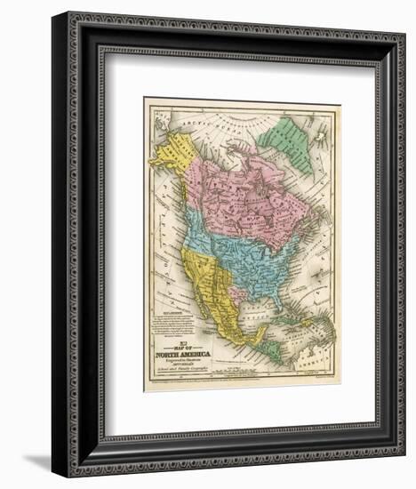 Map of North America, c.1839-Samuel Augustus Mitchell-Framed Art Print