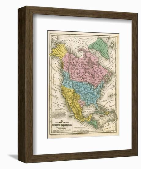 Map of North America, c.1839-Samuel Augustus Mitchell-Framed Art Print