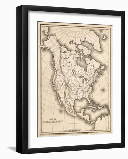 Map of North America, c.1839-Samuel Augustus Mitchell-Framed Art Print