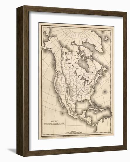 Map of North America, c.1839-Samuel Augustus Mitchell-Framed Art Print