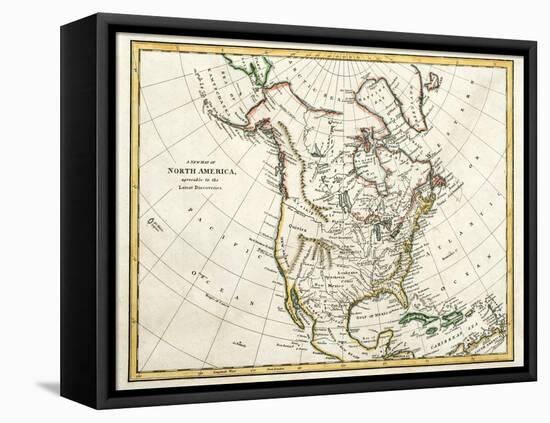 Map Of North America Dated 1791-Tektite-Framed Stretched Canvas