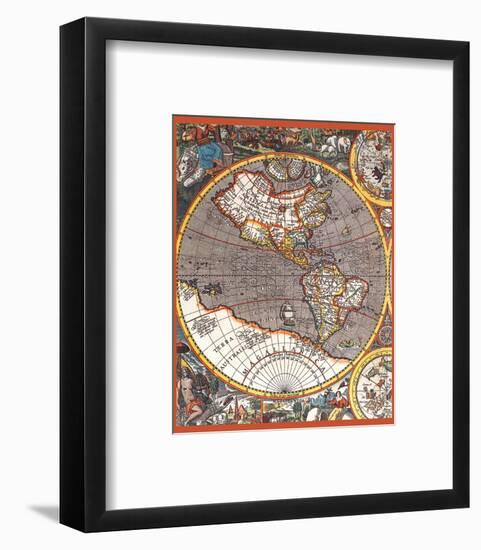 Map of North America II-null-Framed Art Print