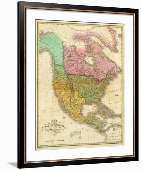 Map of North America Including All the Recent Geographical Discoveries, c.1826-Anthony Finley-Framed Art Print