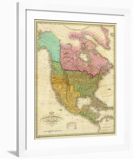 Map of North America Including All the Recent Geographical Discoveries, c.1826-Anthony Finley-Framed Art Print