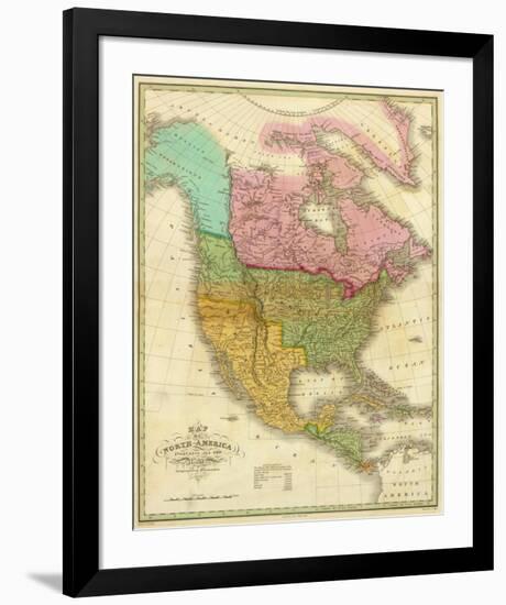 Map of North America Including All the Recent Geographical Discoveries, c.1826-Anthony Finley-Framed Art Print