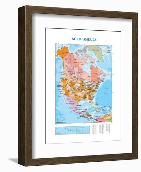 Map of North America-null-Framed Premium Giclee Print