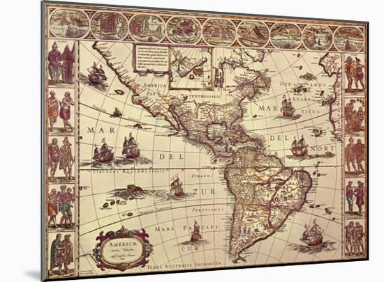 Map of North and South America-Joan Blaeu-Mounted Art Print